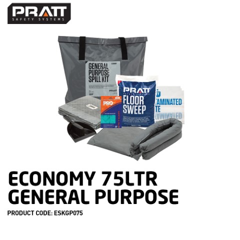 PRATT SPILL KIT ECONOMY 75LTR GENERAL PURPOSE GREY BAG